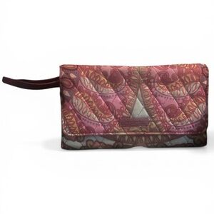 Vera Bradley Pink Quilted Paisley Wristlet Clutch
